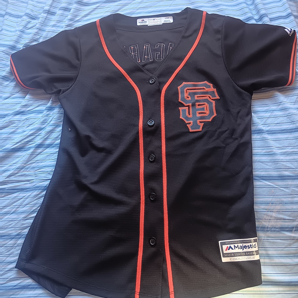 Majestic Black and Orange Baseball Jersey